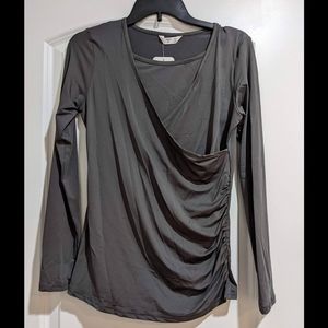 Gray Long-Sleeve Maternity/ Nursing Shirt